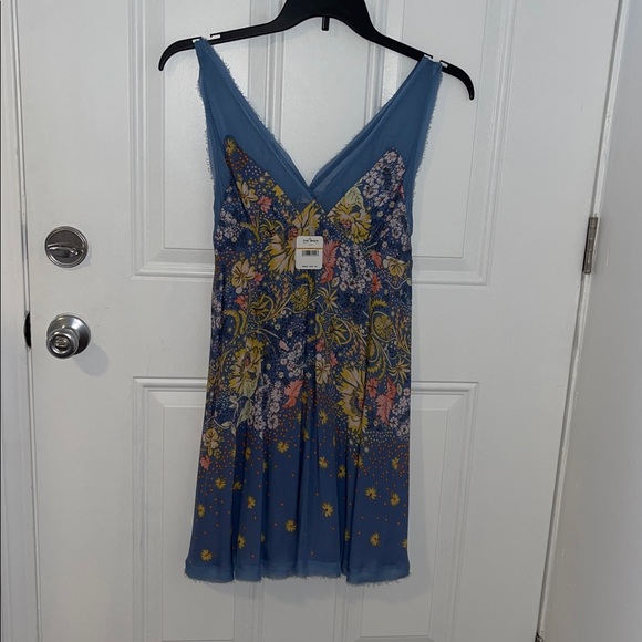 Free People Floral V-Neck Mini Slip Dress - size S - Picture 10 of 10